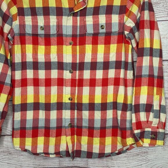 Tea Collection Long Sleeve Button Down Multi Colored Flannel Shirt Size 12 - Picture 10 of 10